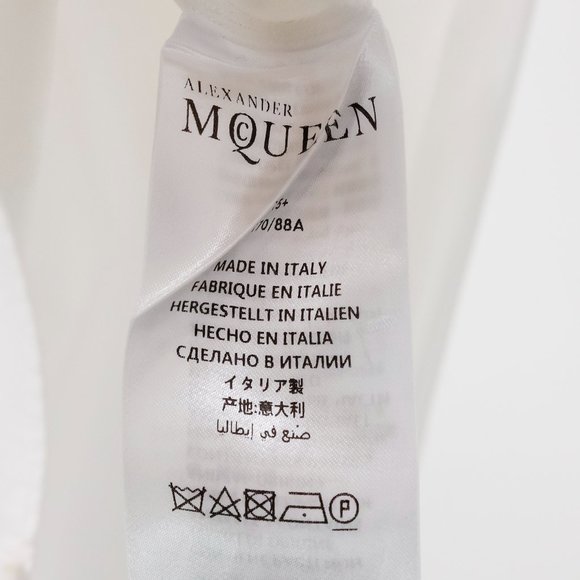 Alexander McQueen Mens Floral Embroidered White Button-Up - Picture 11 of 14